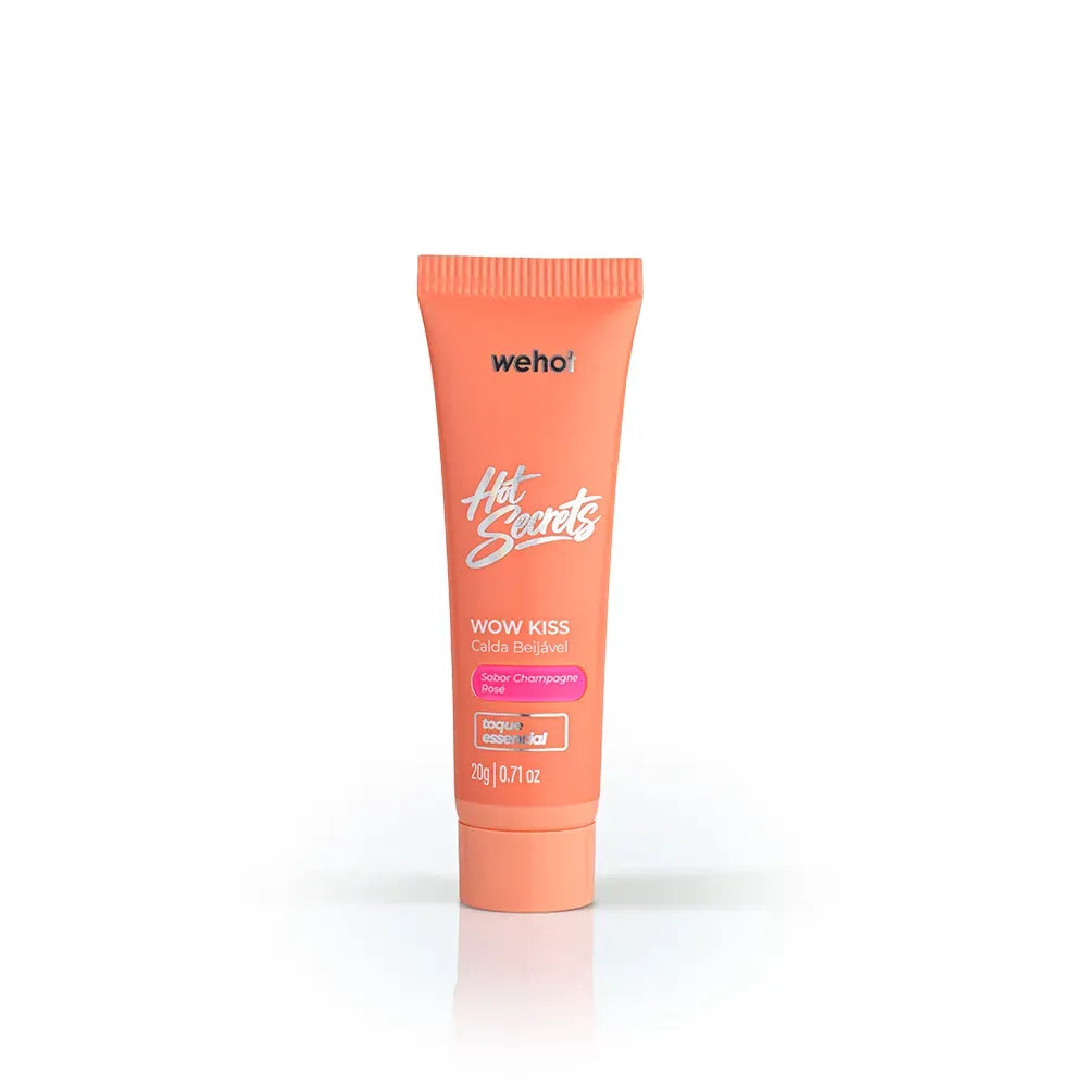 Calda Beijável Wow Kiss – Sabor Champagne Rosé | Wehot Hot Secrets, 20g