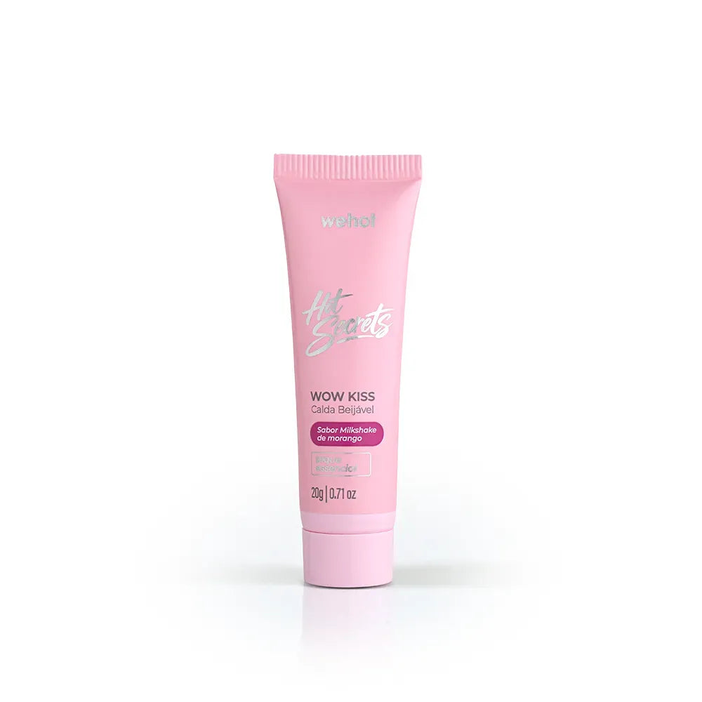 Calda Beijável Wow Kiss – Sabor Milkshake de Morango | Wehot Hot Secrets, 20g
