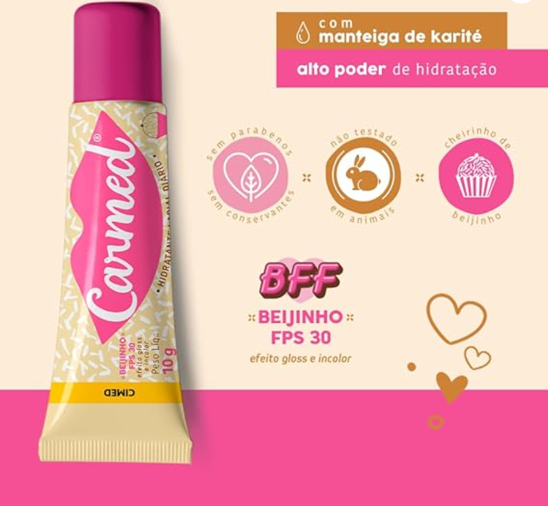 Carmed Hidratante Labial BFF Beijinho FPS 30