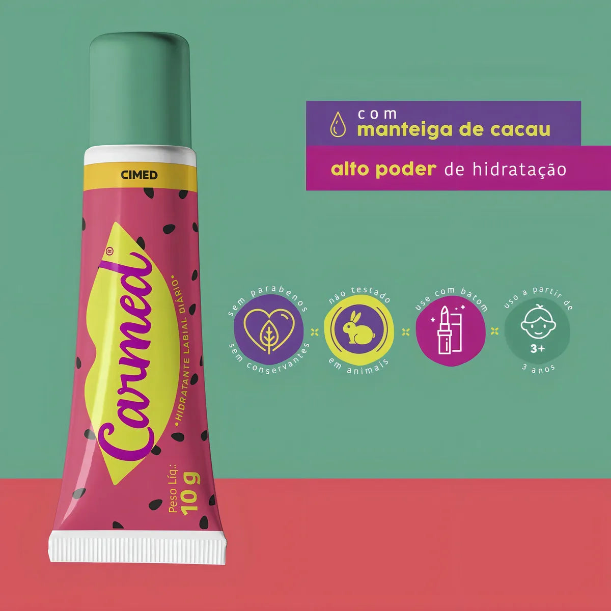 Hidratante Labial Carmed Melancia 10g