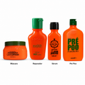 Kit Poderoso Laranja – Máscara + Reparador + Sérum + Pré-Poo | Gold Spell