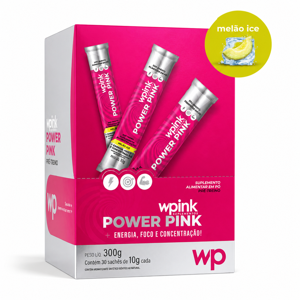 Power Pink Melão Ice Pré-Treino Saches 300g - WP