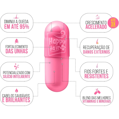 Happy Hair Fortalecimento Unhas E Cabelos