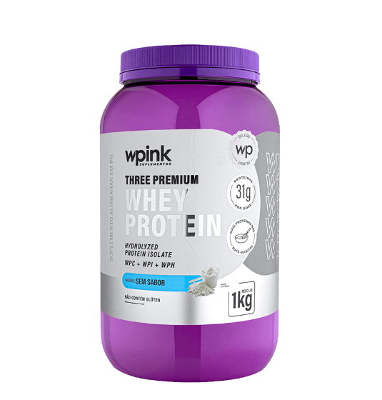 Three Premium Whey Protein Sem Sabor 1kg -