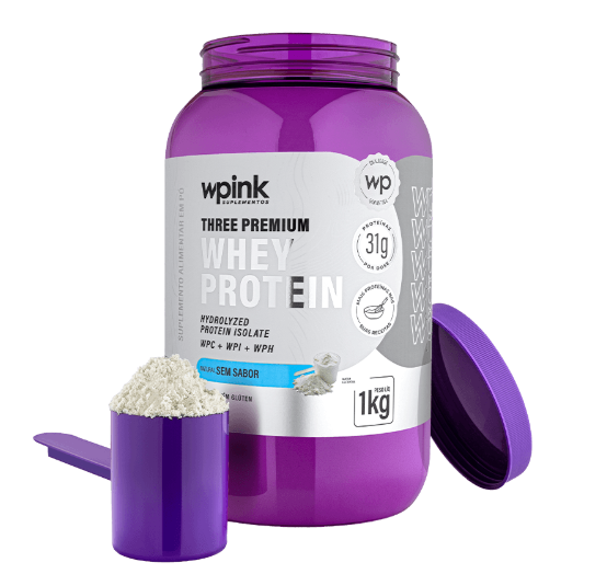 Three Premium Whey Protein Sem Sabor 1kg -