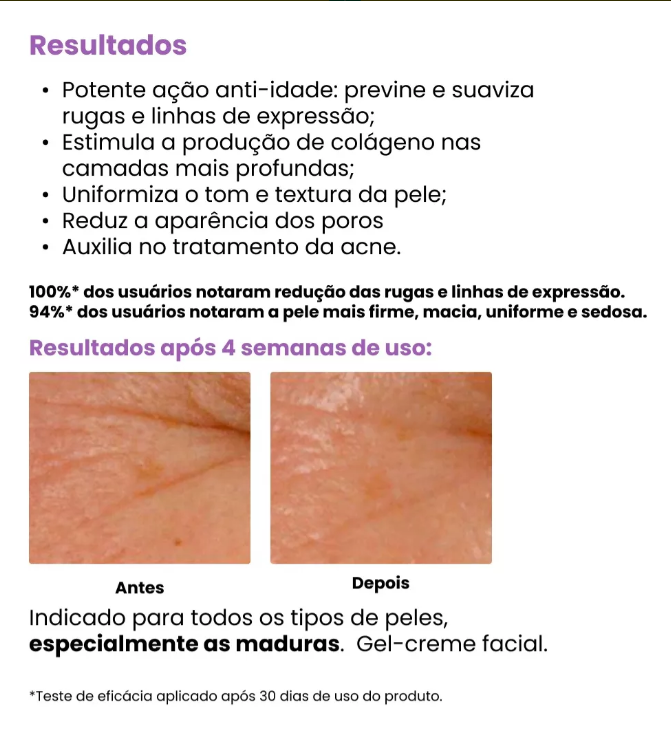 Creamy Retinol 0,3 + Nano Vitamina C + Peptídeos + Phloretin