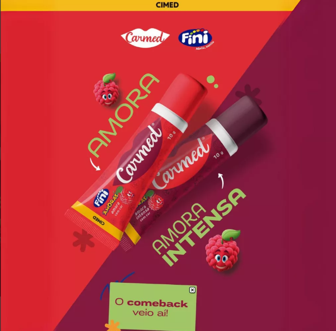 Carmed Fini Gloss Labial Minhocas 10g - Amoras Intensas